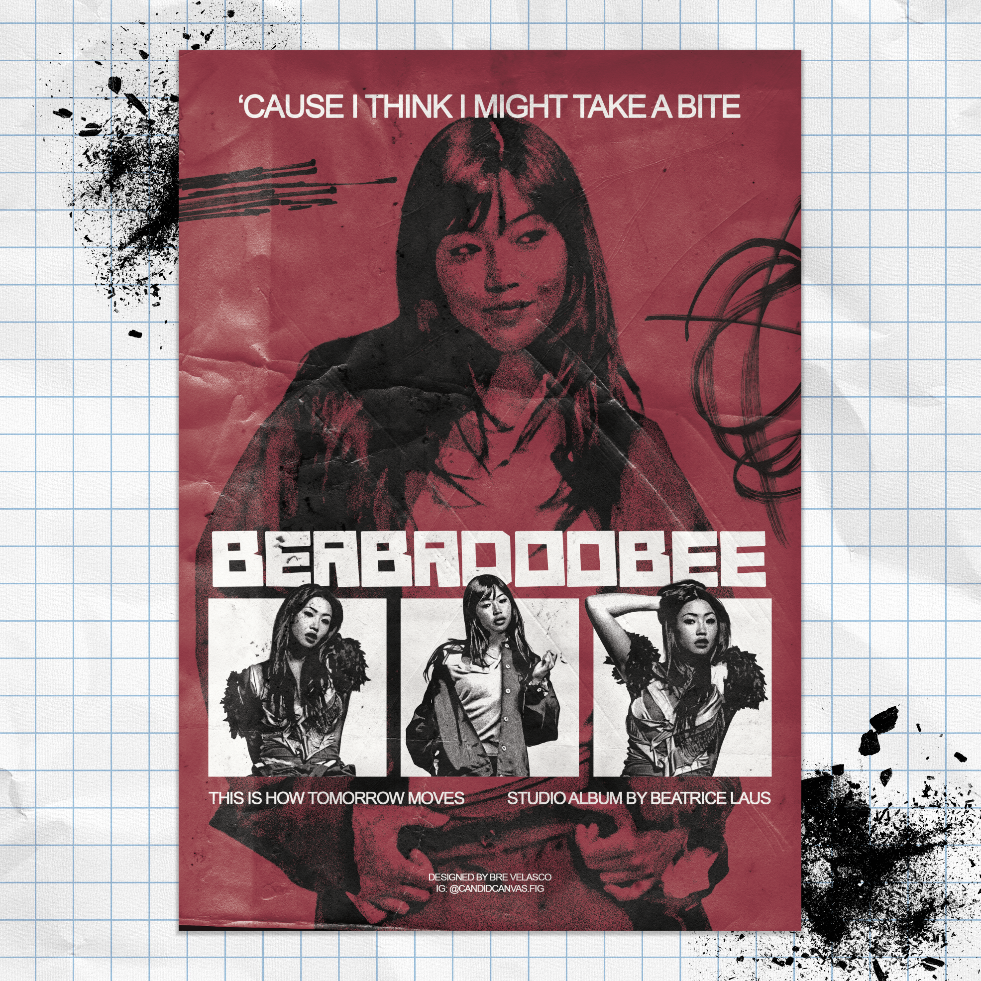beabadoobee's Take a Bite grunge poster